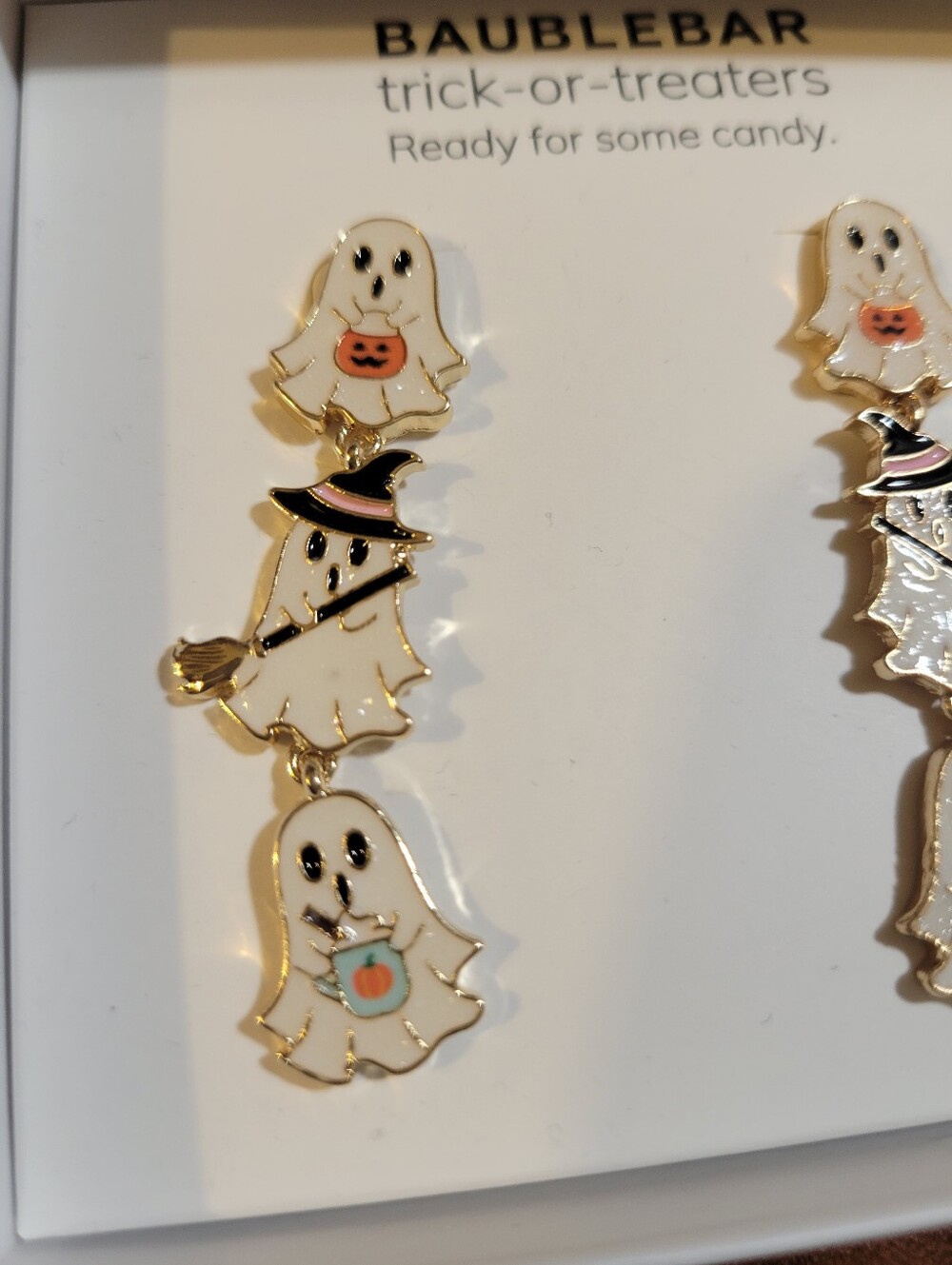 BaubleBar White Ghost Dangle Earrings with Accents